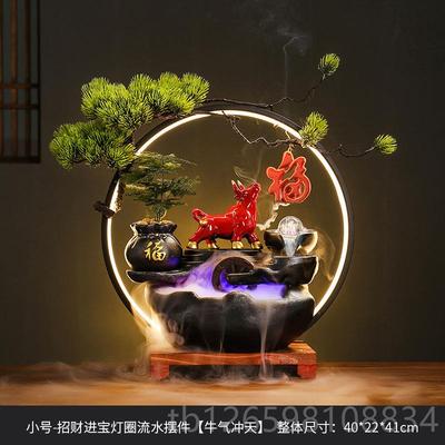 正品青缘阁财装自动招手开业流猫水摆件循环水办公室客厅招创意饰