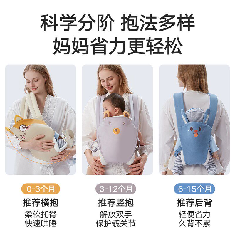 背带婴儿前后抱式两用外出简易宝宝新生小月龄竖抱带背娃神器解放