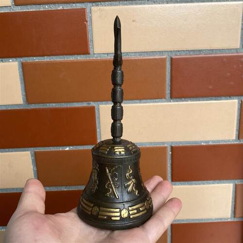 黄铜三清铃八卦铜三叉铃手摇铃高品质彷古暗八仙铃铛