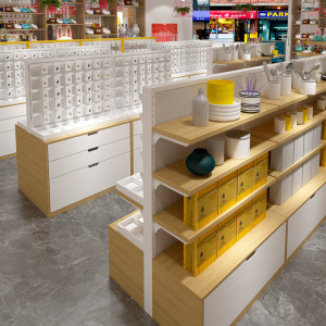 精品店饰品货架展示架头饰挂件耳环中岛柜摆台美妆展示柜陈列架