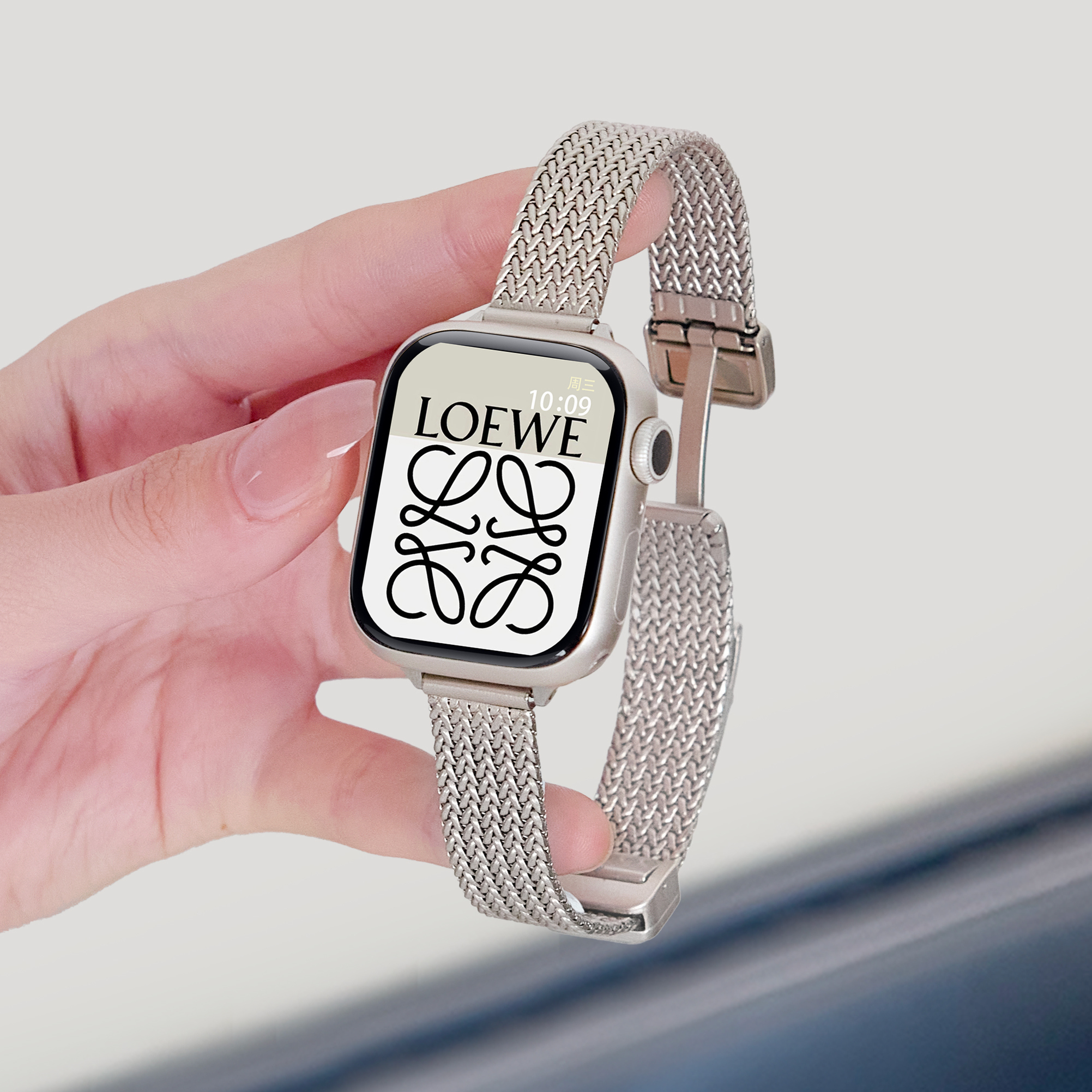 适用iwatch麦穗金属磁吸手表带
