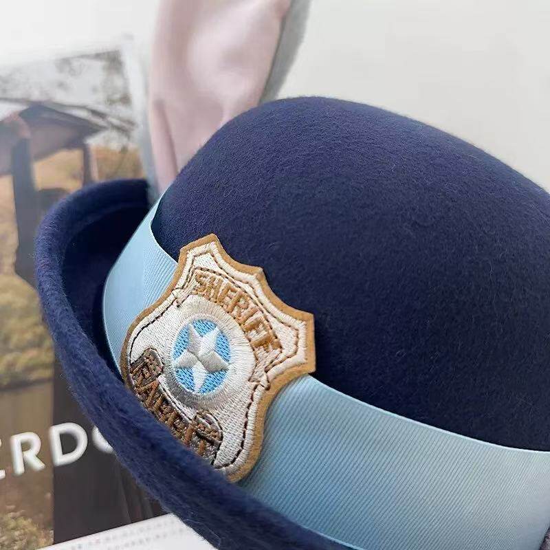朱迪兔子警官cos卡通耳朵帽子女可爱圆顶礼帽疯狂动物城贝雷帽潮