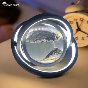 创意解压3d立体流沙画 画桌面摆件沙漏台灯轻奢乔迁新居生日礼物