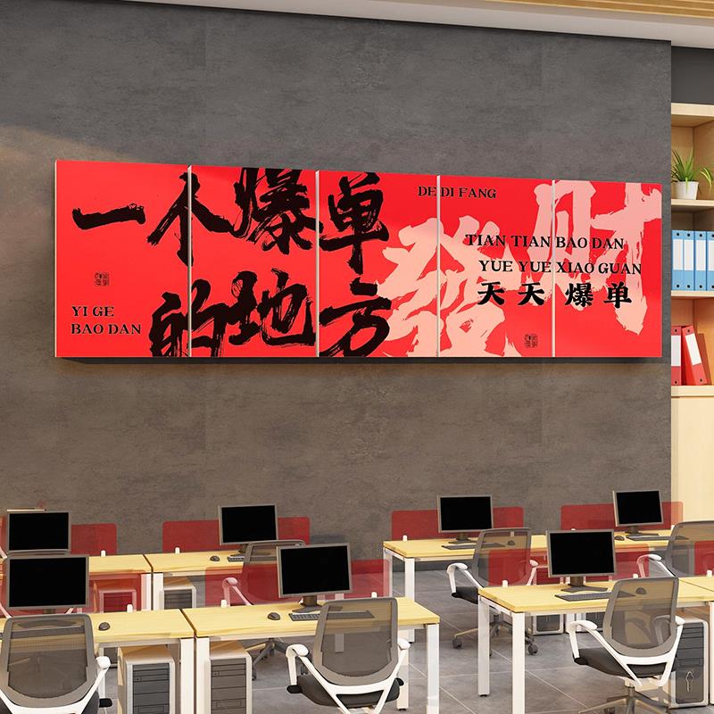 办公室广告主题墙贴画公司文化墙走廊楼梯装饰画走廊过道布置挂画