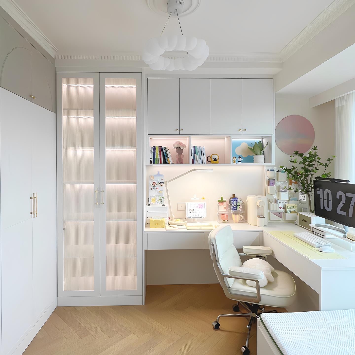 全屋定制柜子隔间榻榻米床衣柜一体书桌书柜卧室隔断收纳柜儿童房