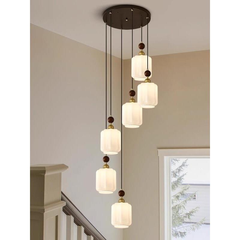 法国中世纪楼梯吊灯东方宋代美学覆古屋旋转楼梯间阁楼覆式楼梯灯