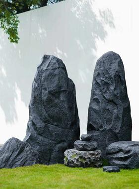 模拟石造景假山石刻字园林景观销售部庭院窗饰造景软装