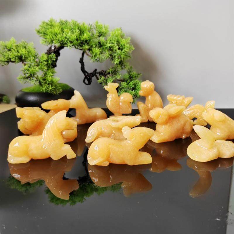 十二生肖天然米黄玉石鼠牛虎兔龙蛇马羊猴鸡狗猪招财风水工艺摆件,家居饰品,装饰摆件,淘宝优惠券,粉丝福利购,淘宝优惠卷