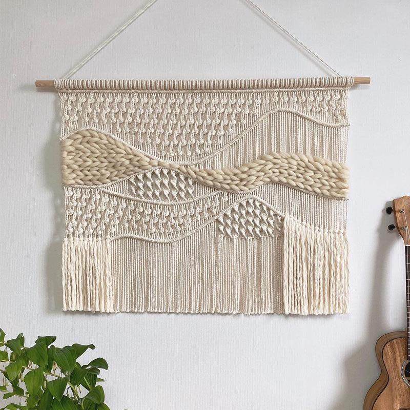 简约手工编织挂毯长方形民宿客厅卧室背景装饰壁毯北欧个性软装,居家布艺,挂毯/壁毯,淘宝优惠券,粉丝福利购,淘宝优惠卷