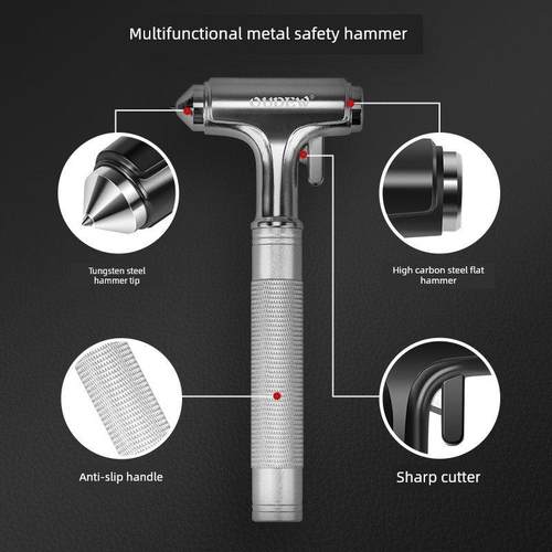 德国精装进口汽车逃生锤破窗神器安全锤汽车火灾铝合金应急救援敲