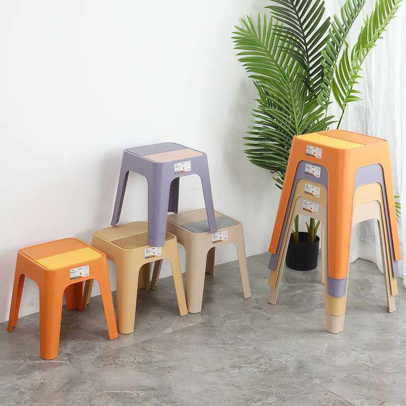 塑料凳子家用加厚可叠放简约现代双色凳子室外客厅餐桌高椅子,住宅家具,其它凳子,淘宝优惠券,粉丝福利购,淘宝优惠卷
