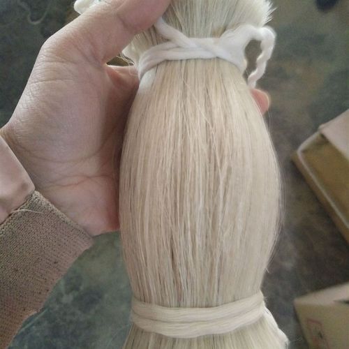 厂家供应优质m制刷工艺品等用白色马鬃尾毛