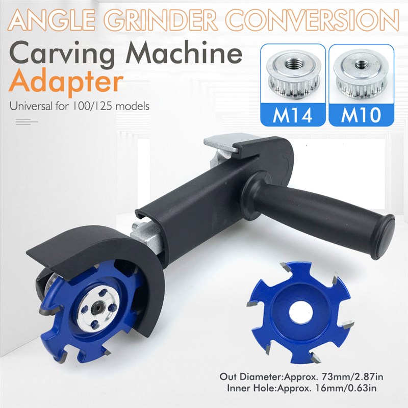 角磨转换雕刻机 M10 M14 挖洞挖F槽开槽雕塑角磨转换器 木工工具