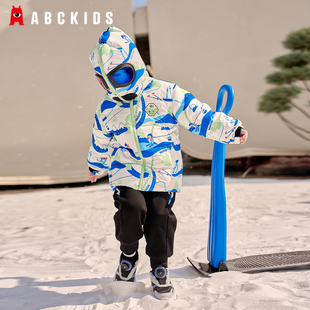 abckids男童羽绒服2026冬装新款儿童加厚连帽外套宝宝白鸭绒上衣
