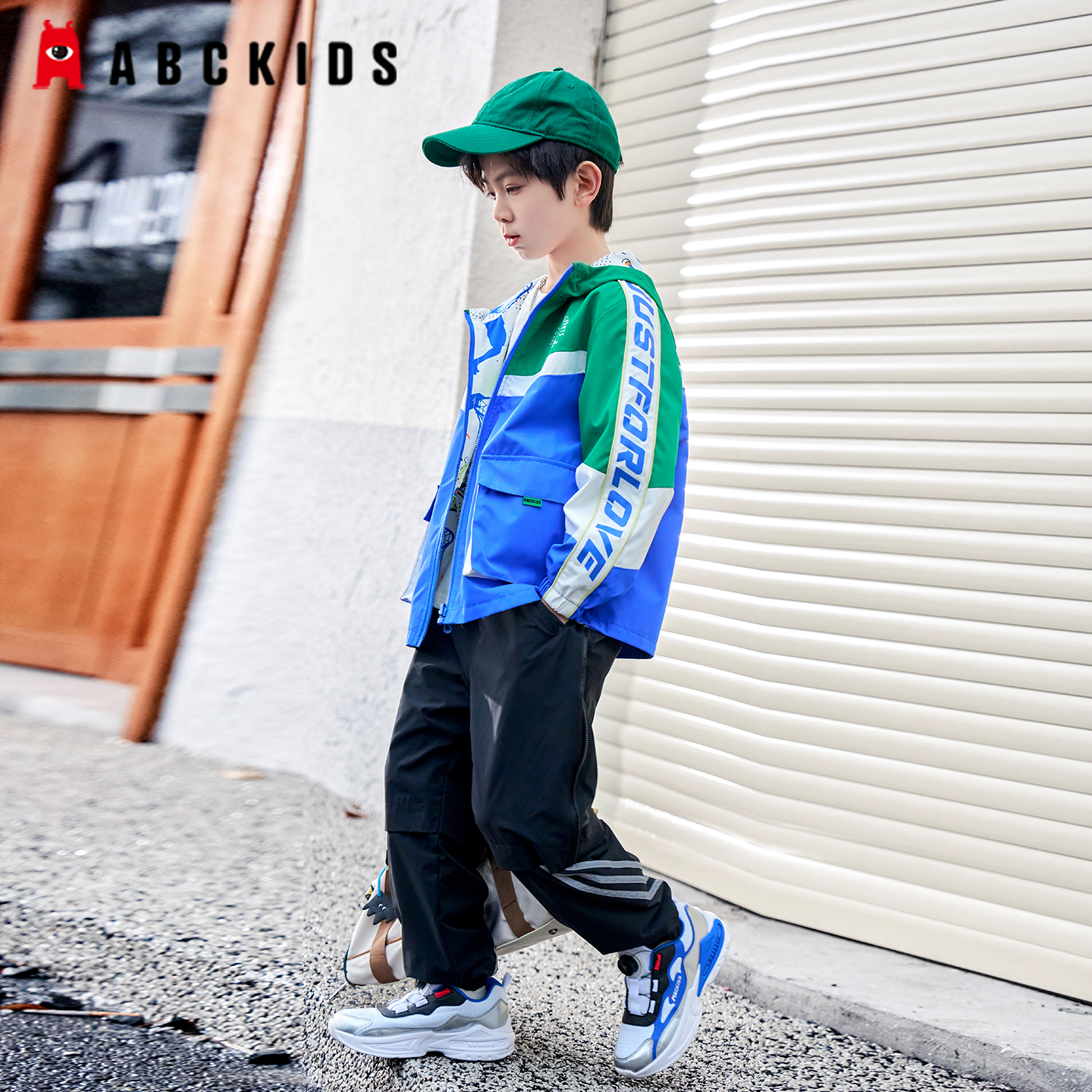 abckids童装男童外套2025新款儿童秋装两面穿上衣中大童冲锋衣潮