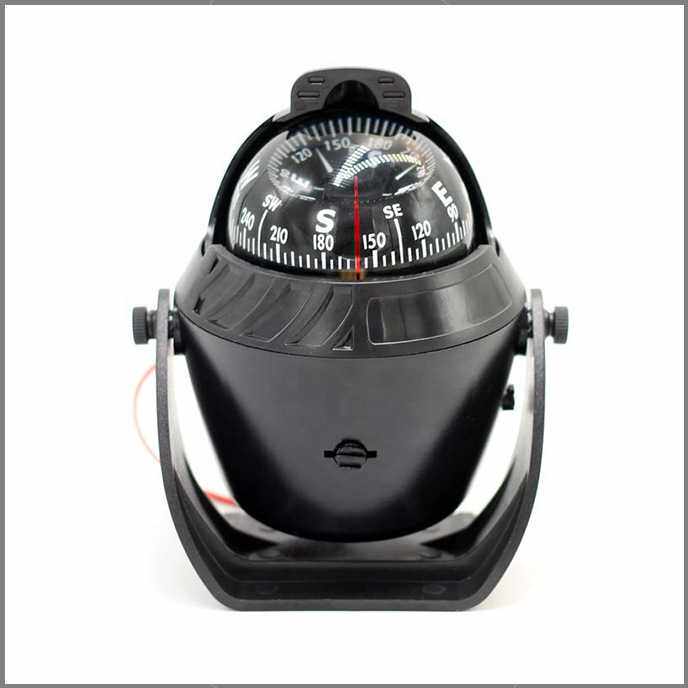 畅销 全新数码背光海洋电子罗盘 可调黑色汽车导航海洋球磁罗盘