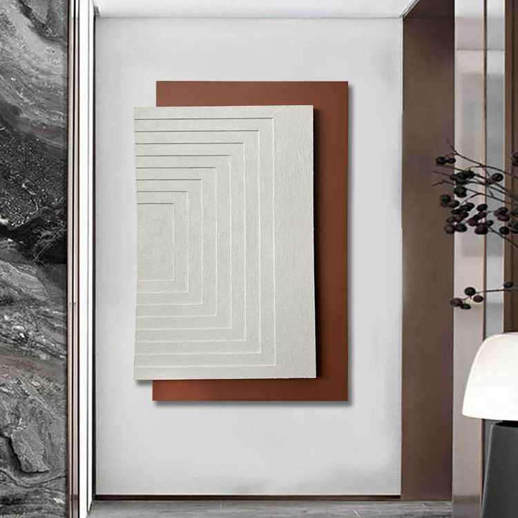 手绘油画抽象木雕客厅装饰画现代简约餐厅挂画立体肌理图片