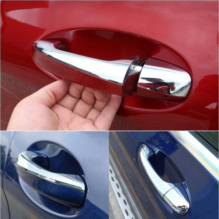 适用于16-20款奔驰GLB GLC拉手亮条车门把手碳纤纹门碗扣手饰贴