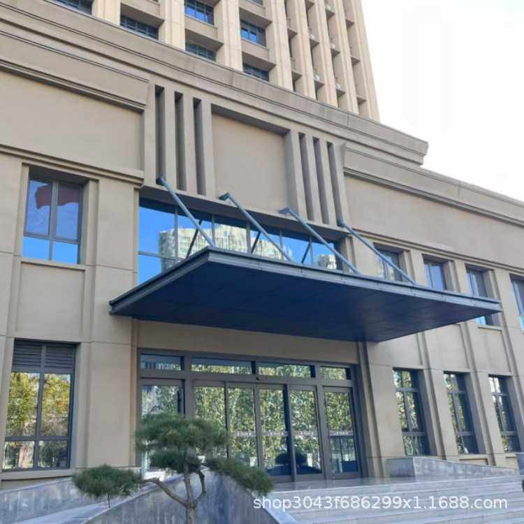 定制铝板避雨棚顶科技院幕墙门头遮阳铝合金板机场雨篷铝单板吊顶