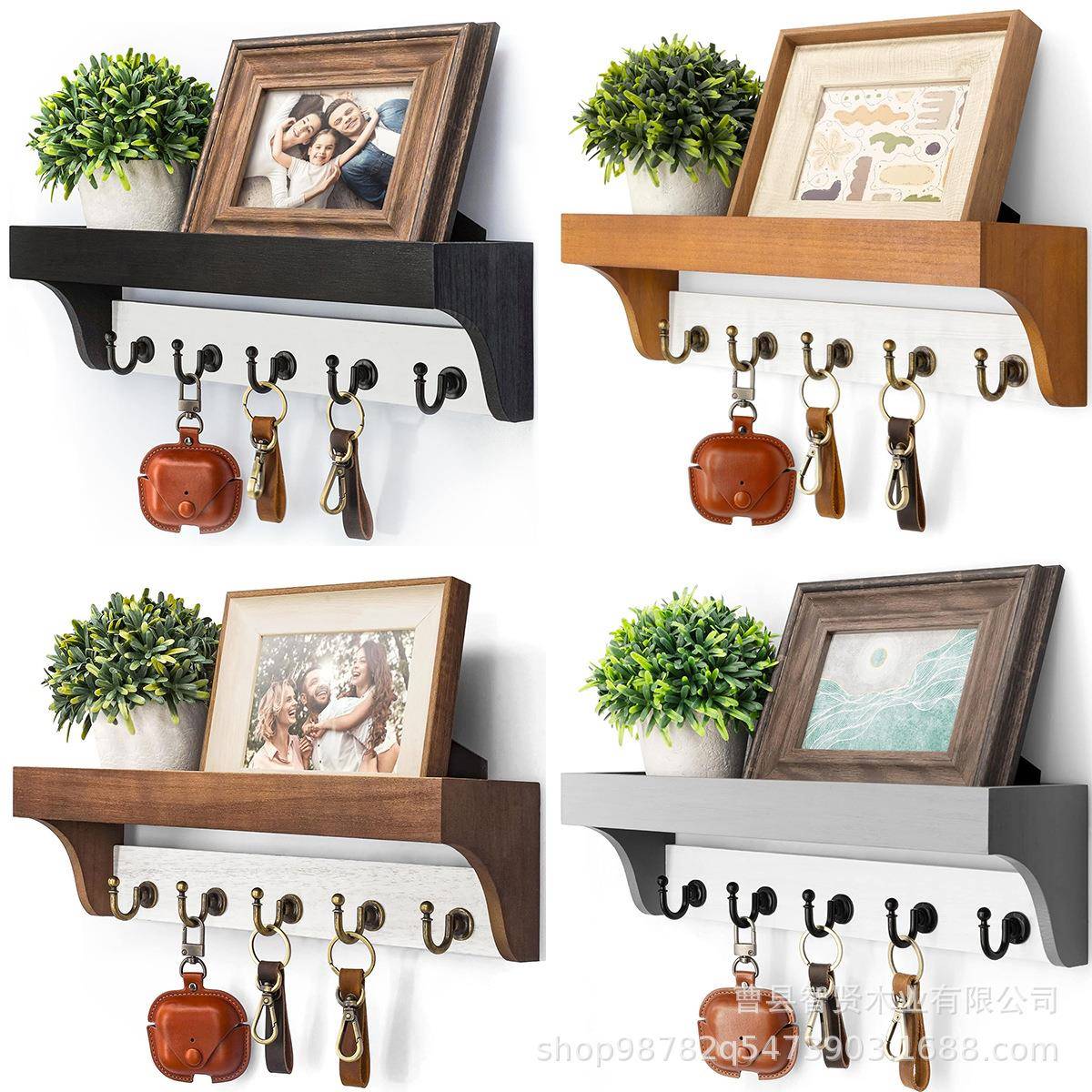 墙壁木制钥匙邮件支架装饰性邮件收纳挂架公寓走廊信封杂志置物架