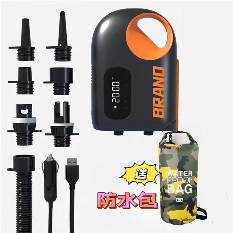 新款户外便携式电动车载充气泵 户外帐篷SUMP浆板皮划艇无线充气