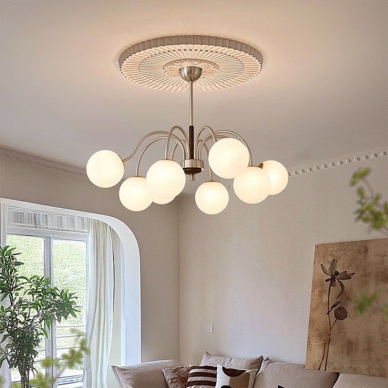 中古风客厅吊灯高级感复古s异形玻璃罩大厅主灯2024新款灯具餐厅,家装灯饰光源,客厅吊灯,淘宝优惠券,粉丝福利购,淘宝优惠卷