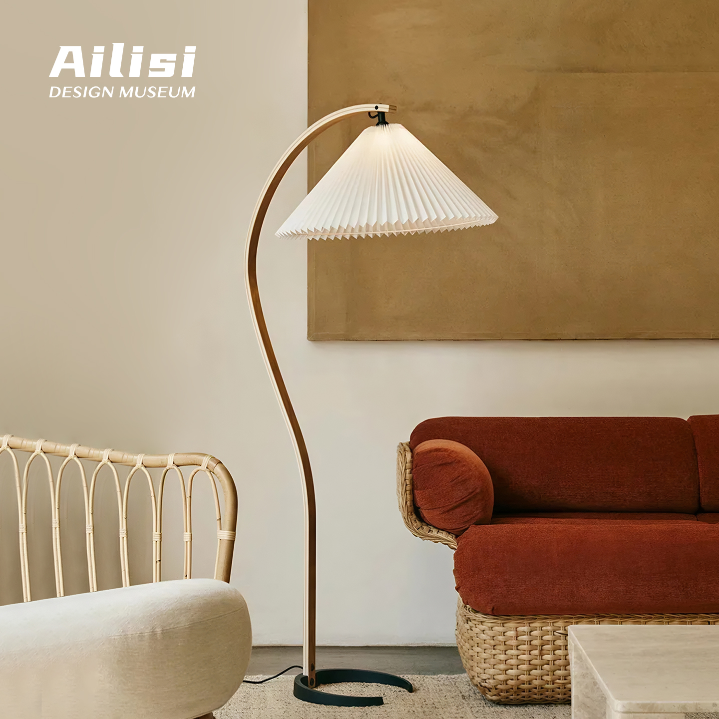 丹麦Timberline中古百褶落地灯北欧设计客厅沙发旁卧室书房氛围灯