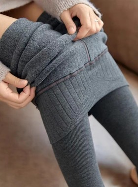 Clink coke羊脂绒打底保暖裤高腰收腹提臀瘦腿裤加绒连袜裤A1