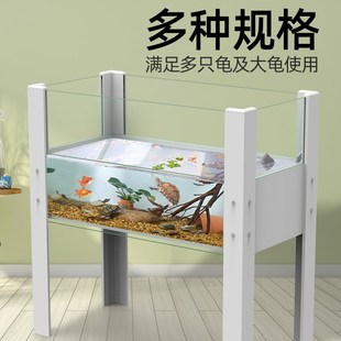 乌龟缸大型落地生态造景玻璃饲养箱家用观赏养龟带脚龟箱别墅