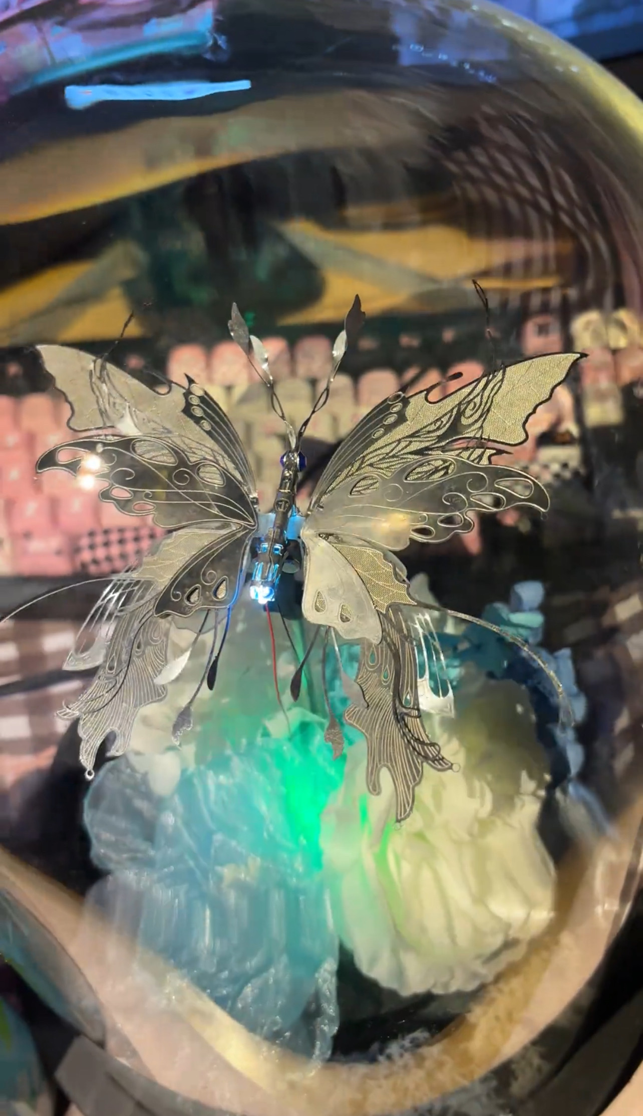 机械蝴蝶diy材料包新款创意带蓝牙音箱双色灯带尾灯氛围灯可变色