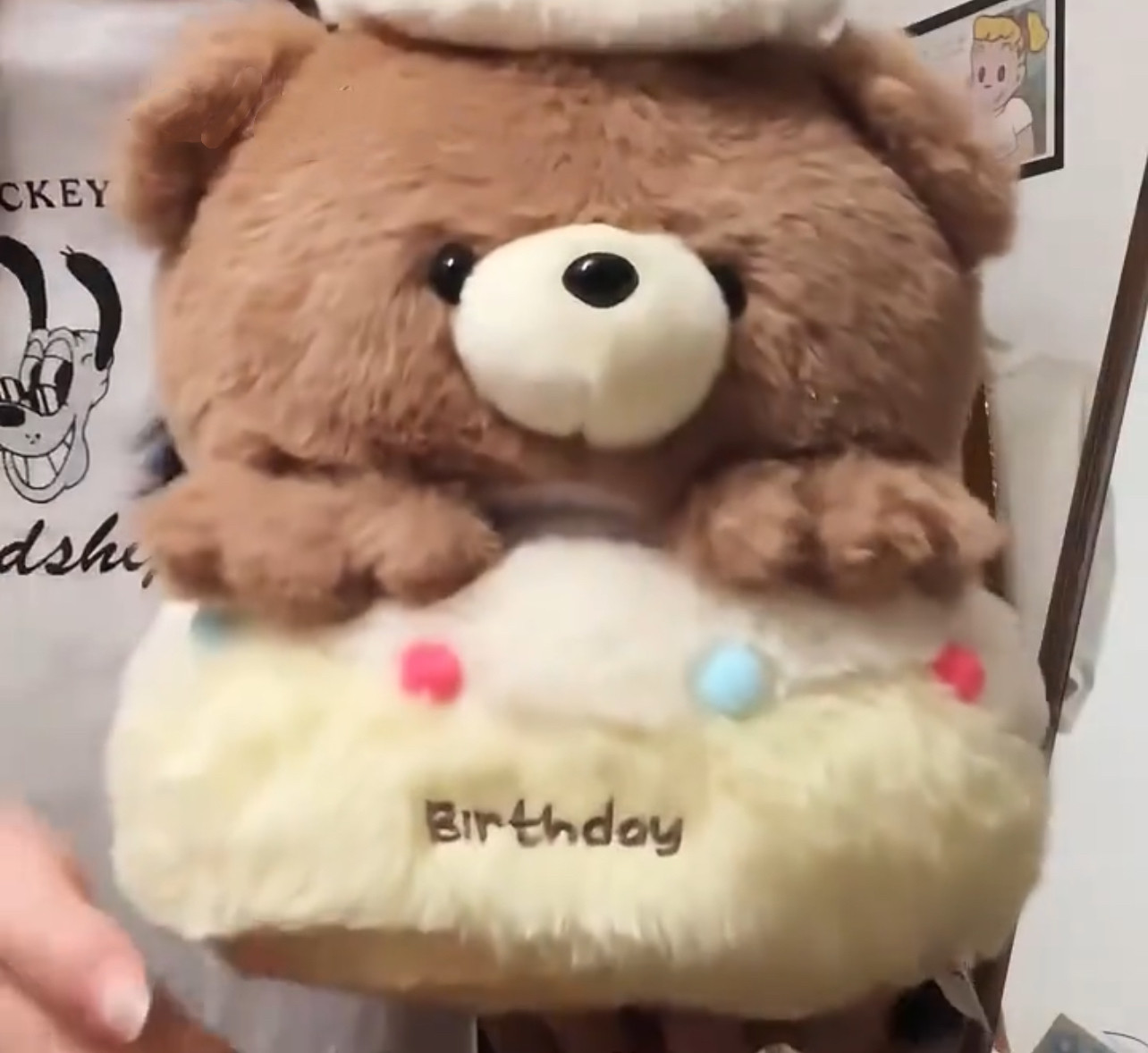 可爱抽拉玩偶公仔礼物新款生日礼物女友拉开小熊小蛋糕毛绒玩具