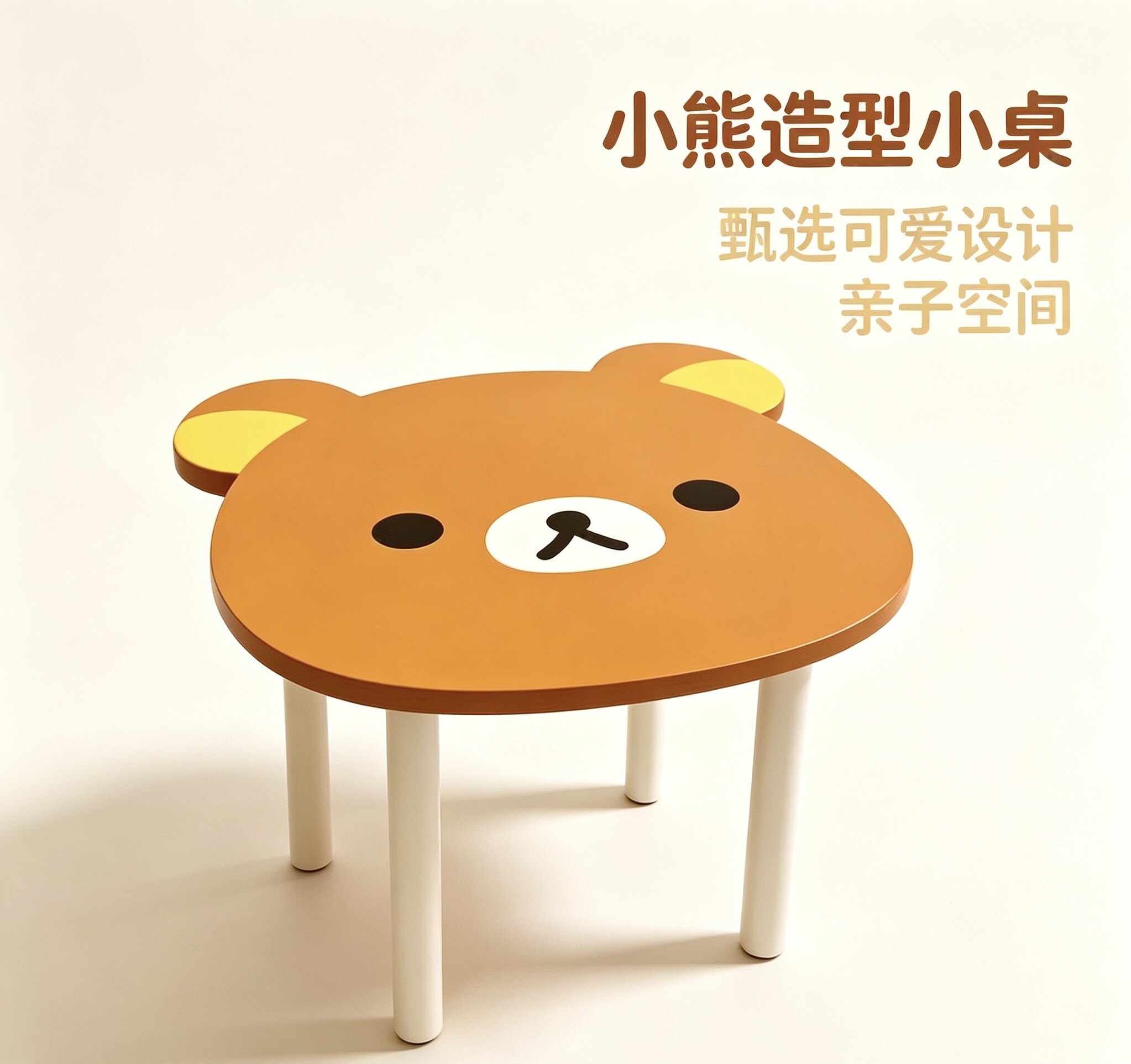 小熊小桌子可折叠书桌卧室坐地毯上可爱便携式折叠桌电脑书桌懒人