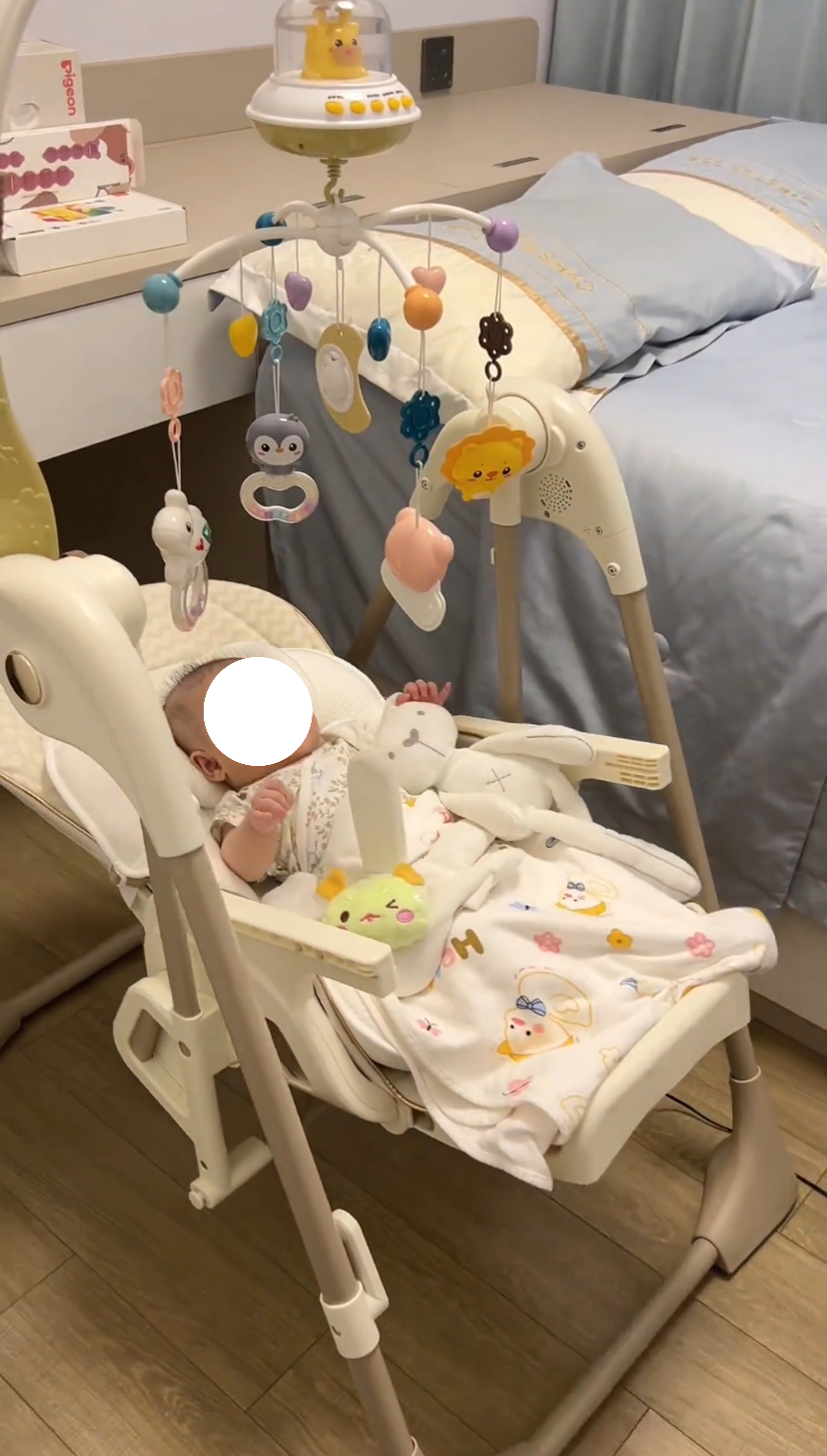 全套可坐可躺可折叠可秋千摇椅子免安装宝宝餐椅秋千椅辅食工具