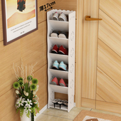 17CM 架子斜插式 省空间门口简易鞋 架小窄经济型多层角落收纳超薄鞋