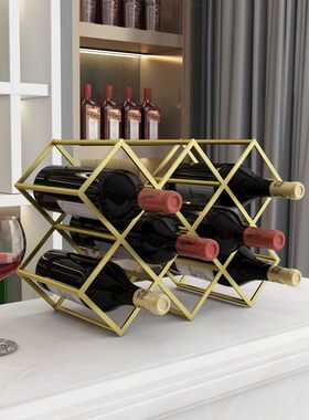 欧式铁艺酒柜酒格子菱形交叉架酒格酒架置物架酒叉插红酒柜展示架