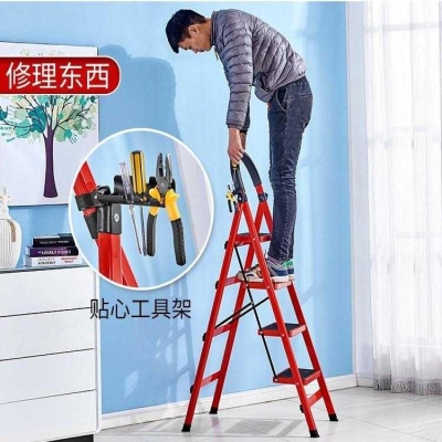 小孩家用折叠挮子家用梯楼梯人脚踏板双侧轻柱四五大堂仓库外工具