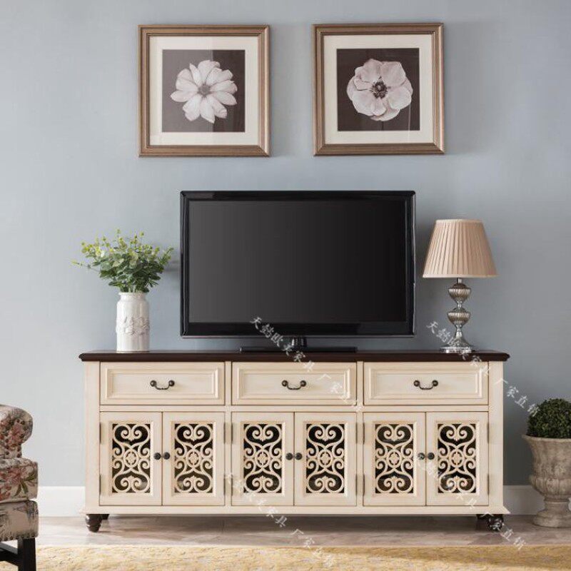 美式客厅1米8液晶电视柜茶几组合欧式端景高视听柜卧室床尾边橱子