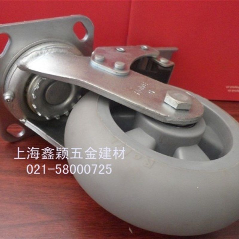 6*2优力人造胶万向刹车轮/6寸平顶万向轮/工业重型脚轮/橡胶图片