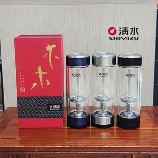 清水茶水分离杯圆形加厚玻璃杯无铅高硼硅礼品盒家用泡茶杯子刻字