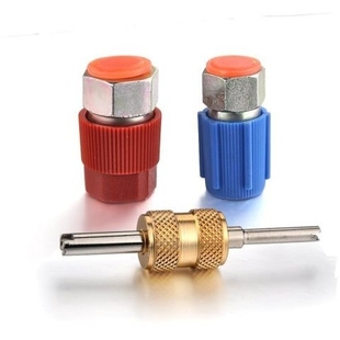 内有气门心 R134A汽车空调高低压快速接头 R12螺纹接口 转换成