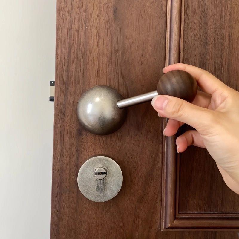 法式复古门锁门把手静音房间家用木门分体室内卧室房门