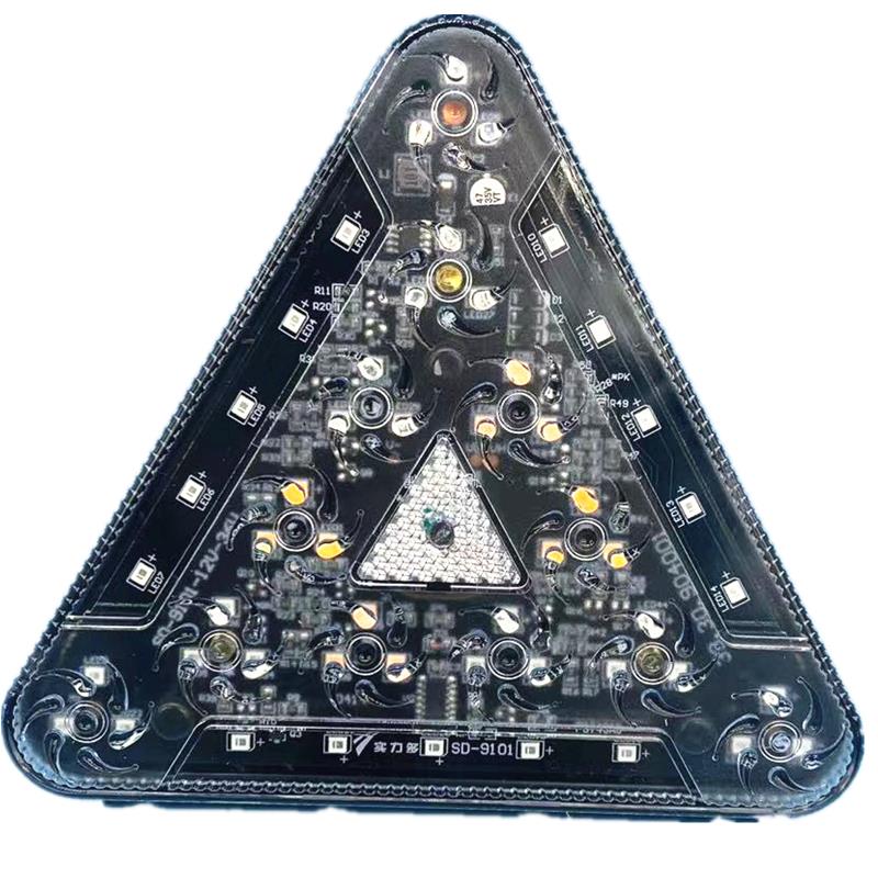 实力多货车挂车LED爆闪灯三角形七彩防雾灯警示后尾灯12V24V 通用