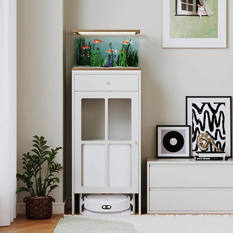 扫地机器人置物柜可换水下空式置物架基站上方收纳柜遮挡柜鱼缸柜