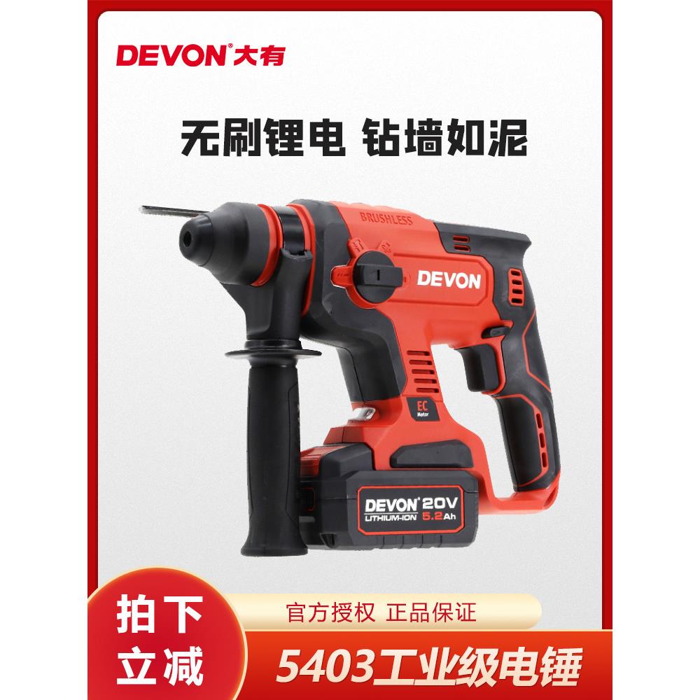 大有充电电捶5401无刷冲击钻多功能无线轻型电锤电镐两用电动工具