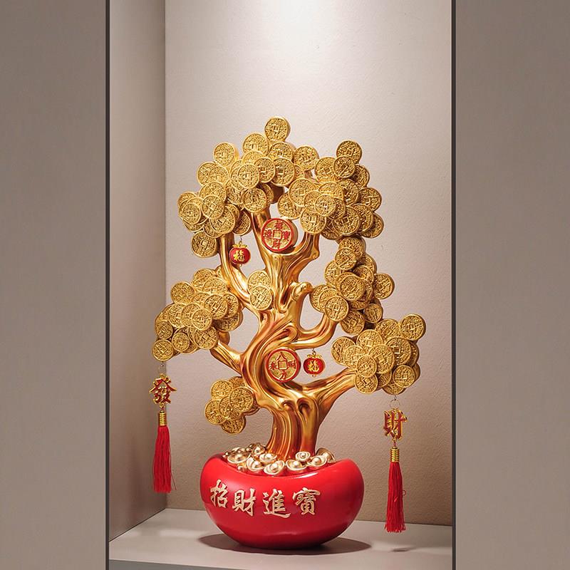 入户玄关发财树摆件客厅办公室前台招财摇钱树装饰品乔迁开 业礼
