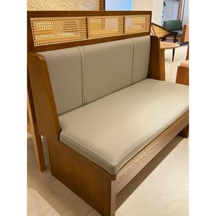 定制中式藤编桌椅饭店餐厅实木卡座中式火锅店高背中国风北欧沙发