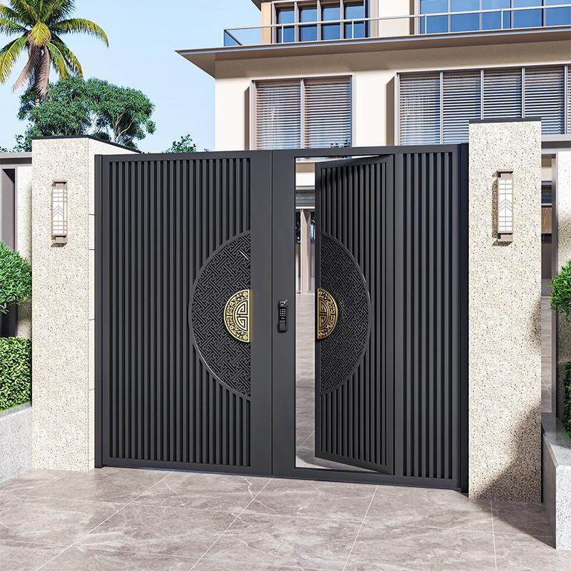 铝艺别墅庭院门欧式自建房花园栅栏门铝合金电动平移门户外民宿门