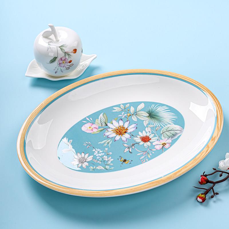 盘子菜盘家用骨瓷餐盘高级感碟子深盘鱼盘牛排餐盘早餐盘陶瓷盘子