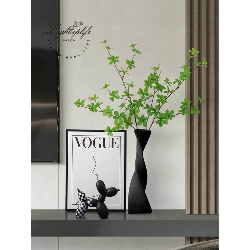 电视柜台面画极简艺术高级感家居客厅悬空入户门玄关绿植装饰摆件