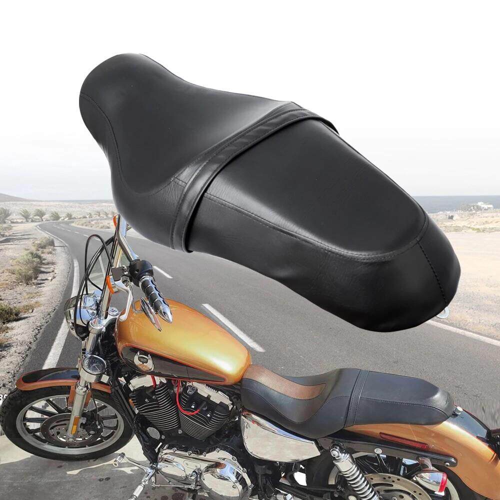 机车哈雷XL883X48坐垫 XL1200连身坐垫包 摩托配件双人坐垫改装